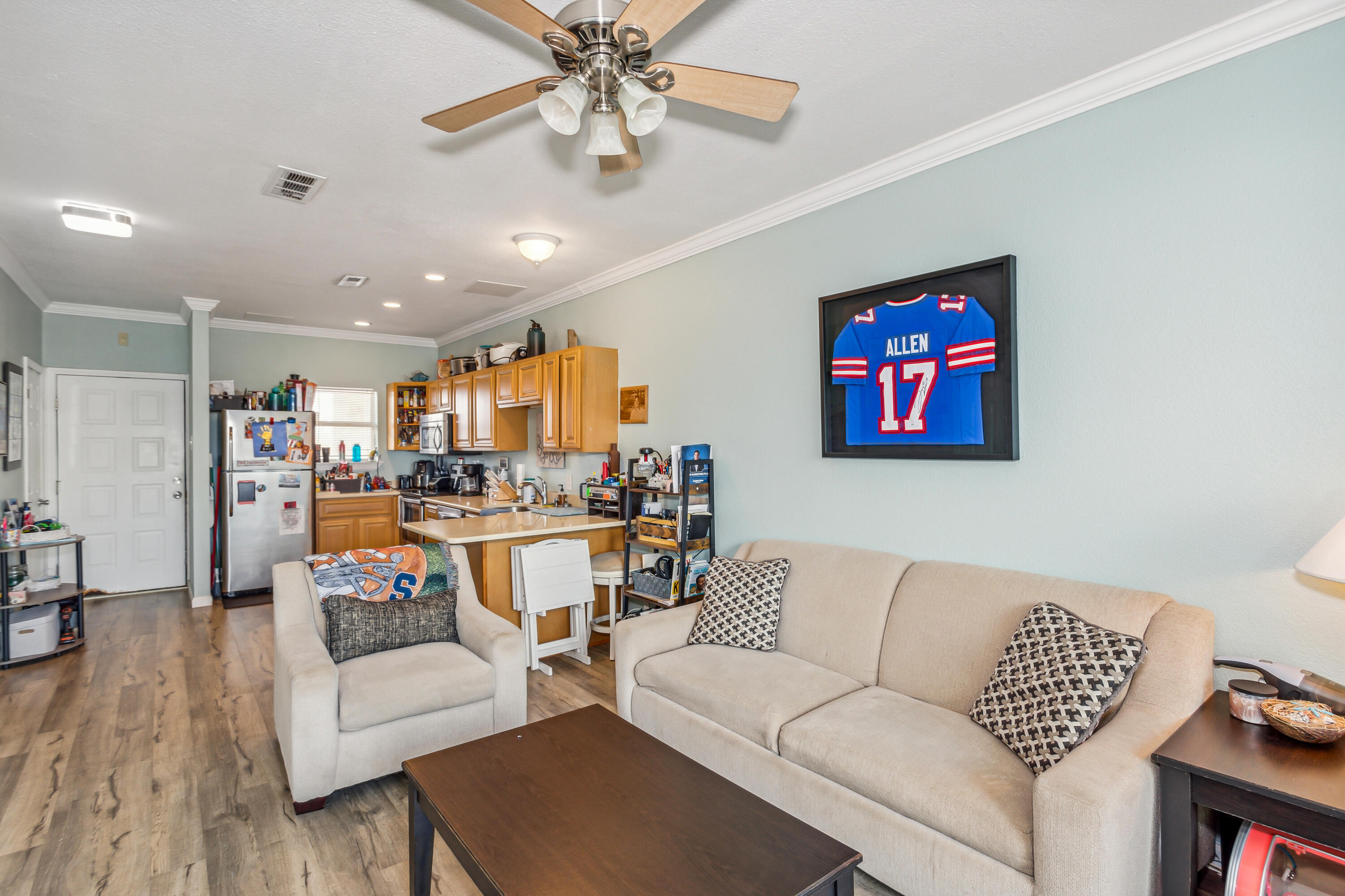 1150 Fort Pickens Road, Unit A6 Pensacola Beach, FL 32561 - Photo 7 of 27 a living room with furniture and kitchen view
