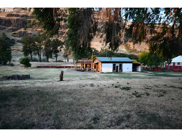 a view of house with backyard and tree