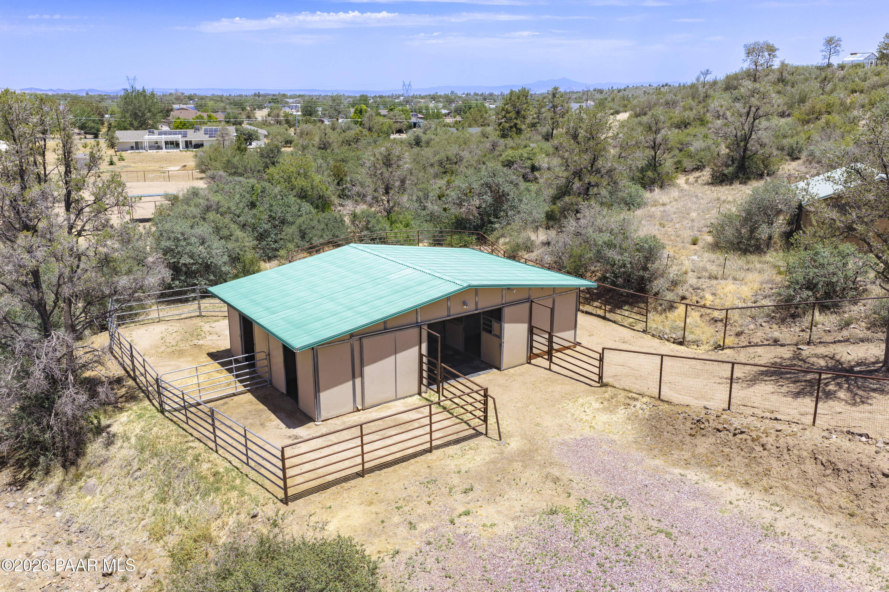1584 West Cliff Rose Road Prescott, AZ 86305 - Photo 46 of 66 Aerial Barn View