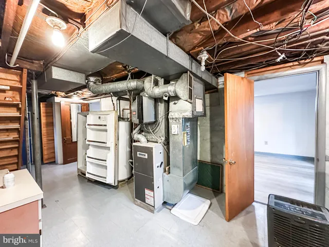 a view of a room with racks