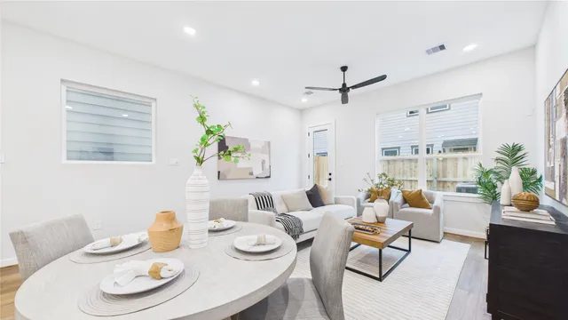 a view of a livingroom with a staircase