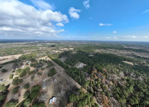 a view of a pathway both side of grassy field with trees in the background
