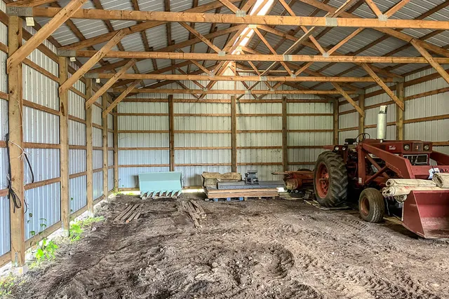 a view of a lake with a building in the background