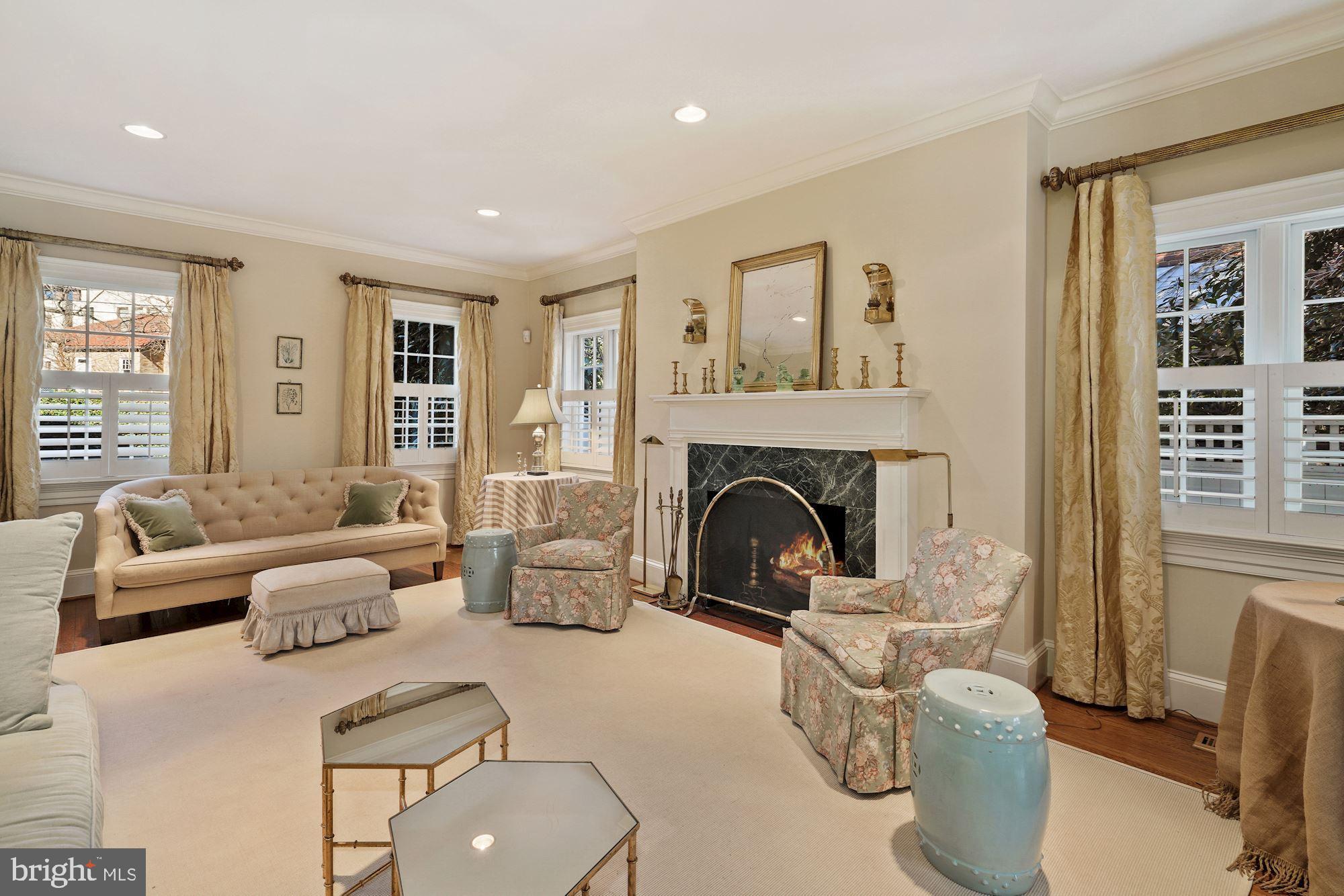 2707 34th Place Northwest Washington, DC 20007 - Photo 2 of 32 Living Room with fireplace