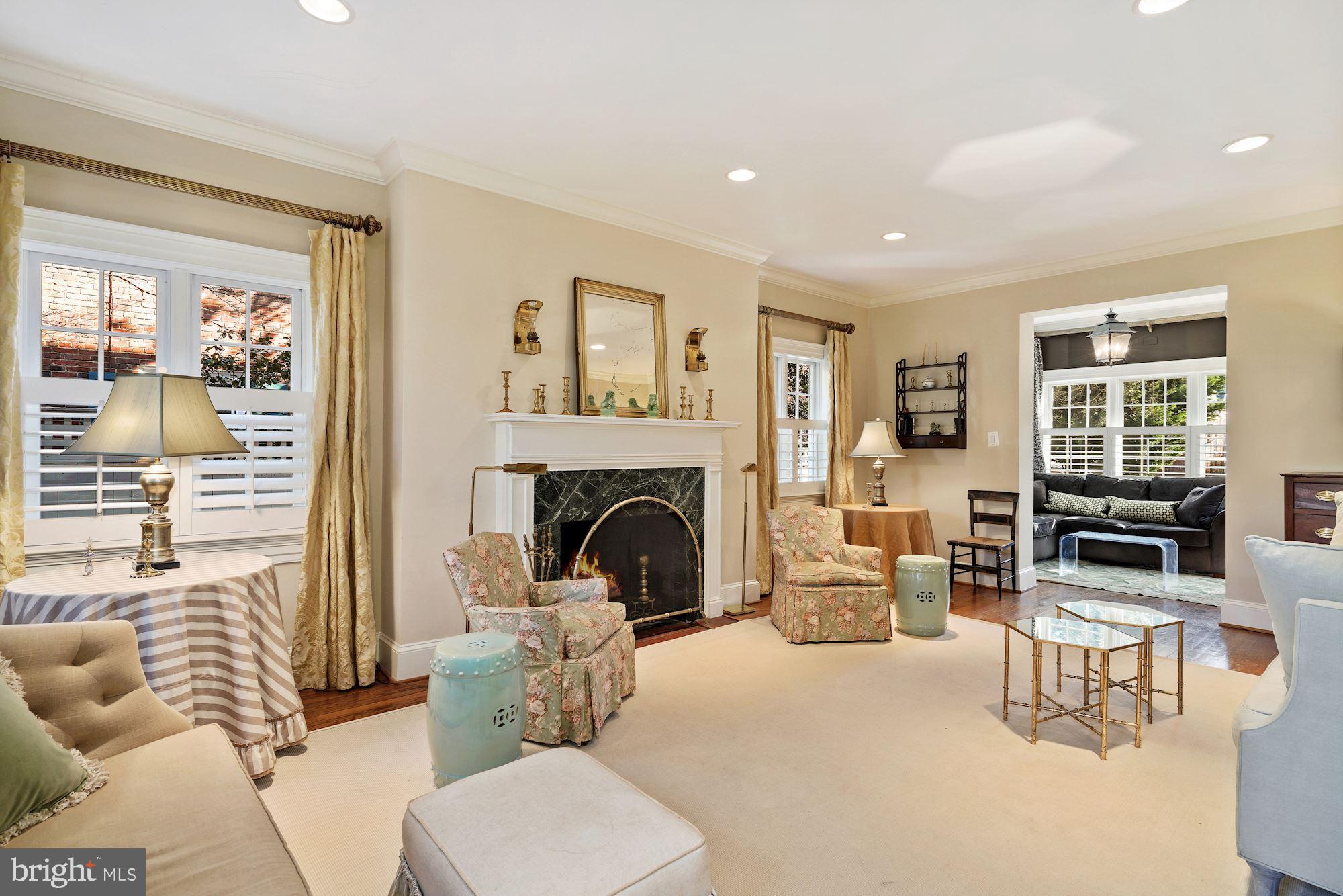 2707 34th Place Northwest Washington, DC 20007 - Photo 3 of 32 Living Room with fireplace