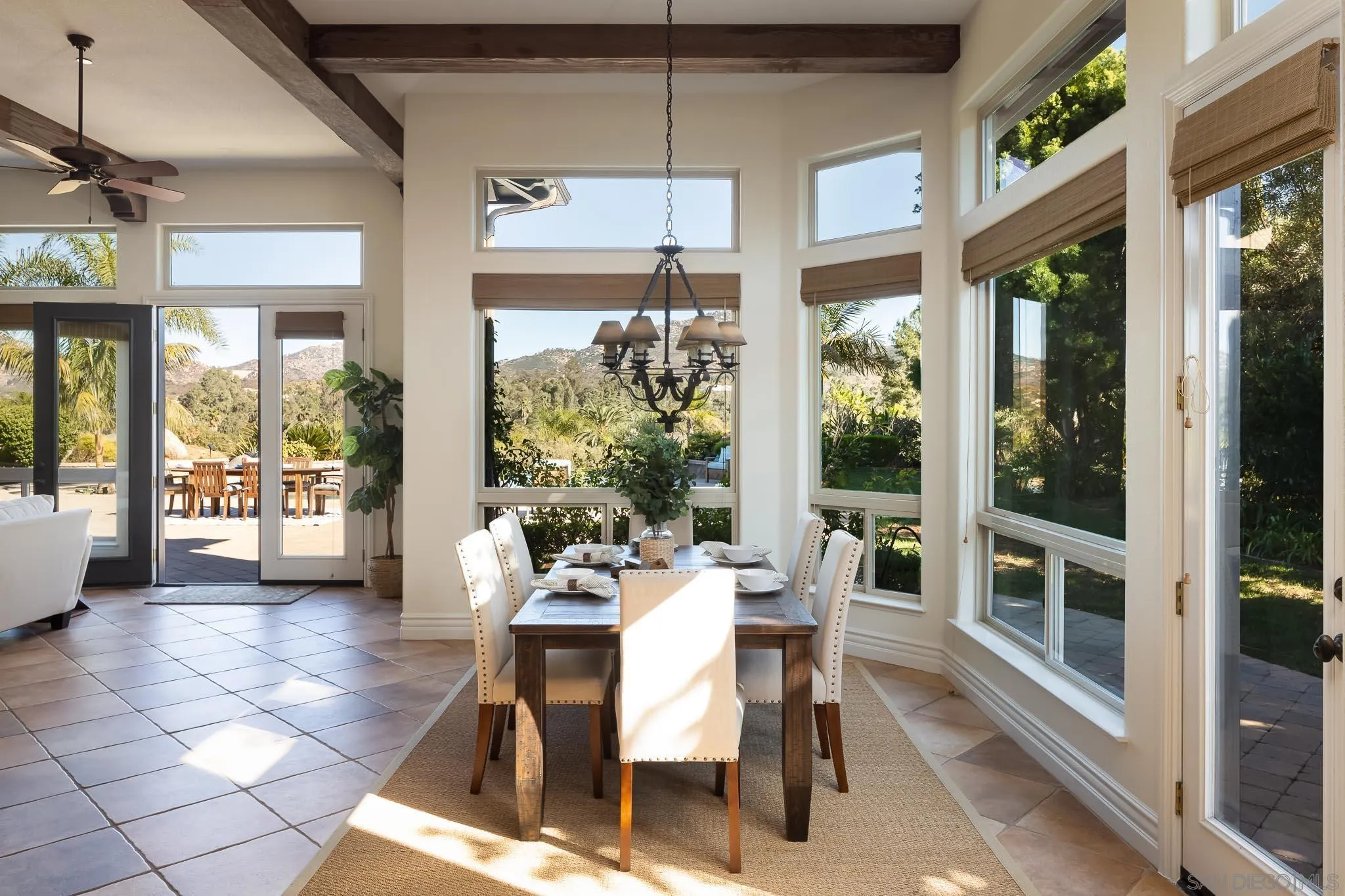 14014 Lake Poway Road Poway, CA 92064 - Photo 9 of 55 a dining room with furniture a chandelier and fireplace