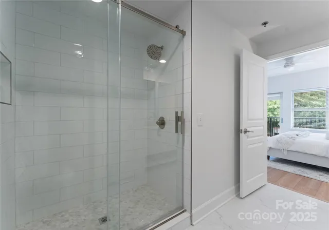 a bathroom with a shower