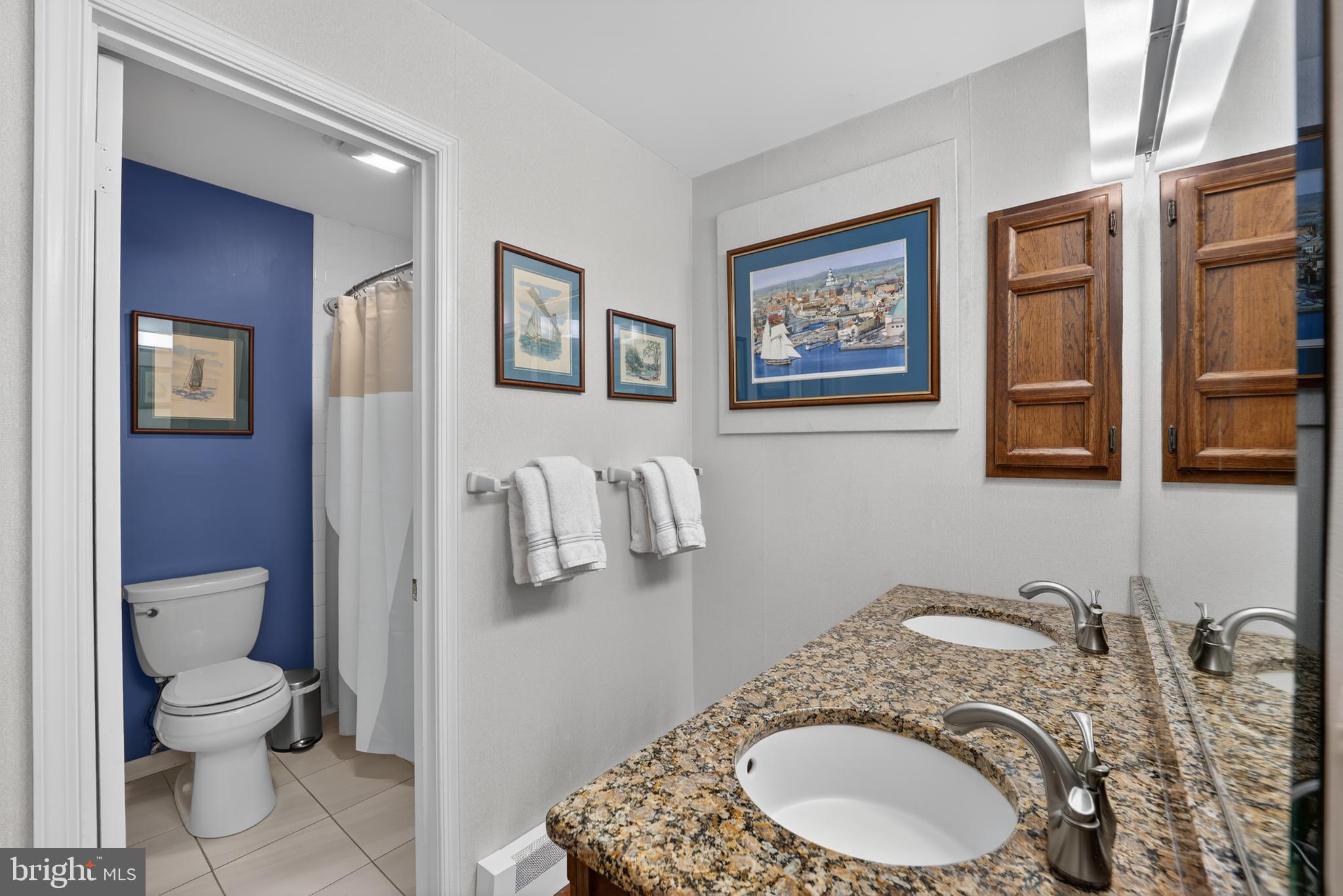 655 Santa Maria Lane Davidsonville, MD 21035 - Photo 24 of 54 a bathroom with a granite countertop toilet and a sink