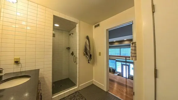 a bathroom with a shower
