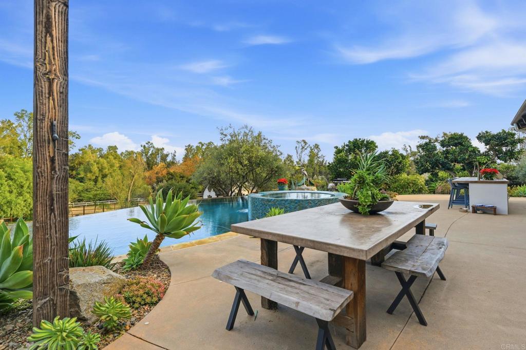 1111 Palomino Road Fallbrook, CA 92028 - Photo 43 of 64 a view of a backyard with plants and a patio