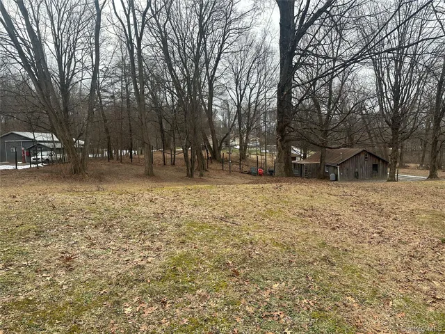 a view of outdoor space with deck and trees