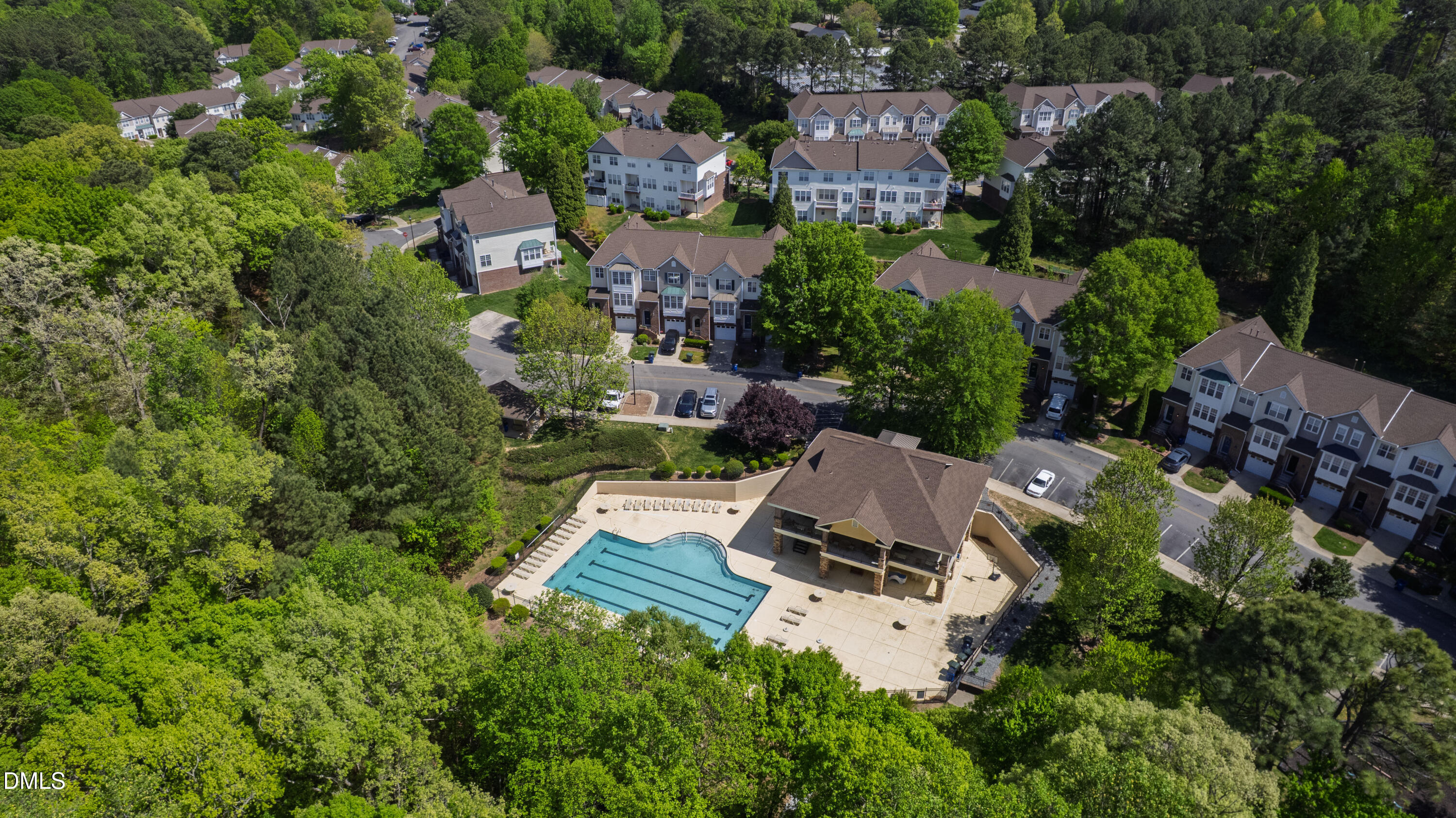 5415 Crescentview Parkway Raleigh, NC 27606 - Photo 56 of 64 an aerial view of multiple houses with yard