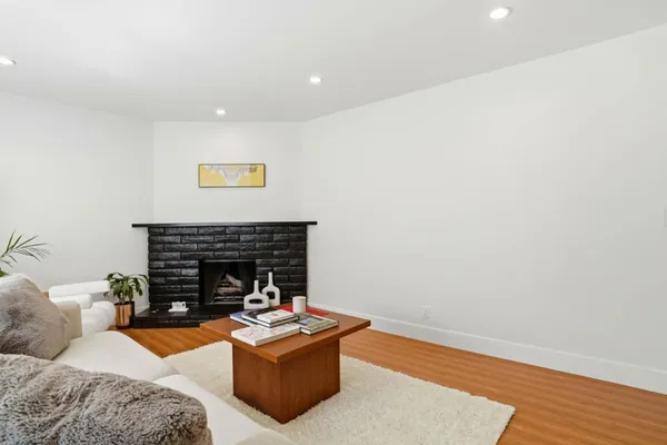a living room with furniture and a couch