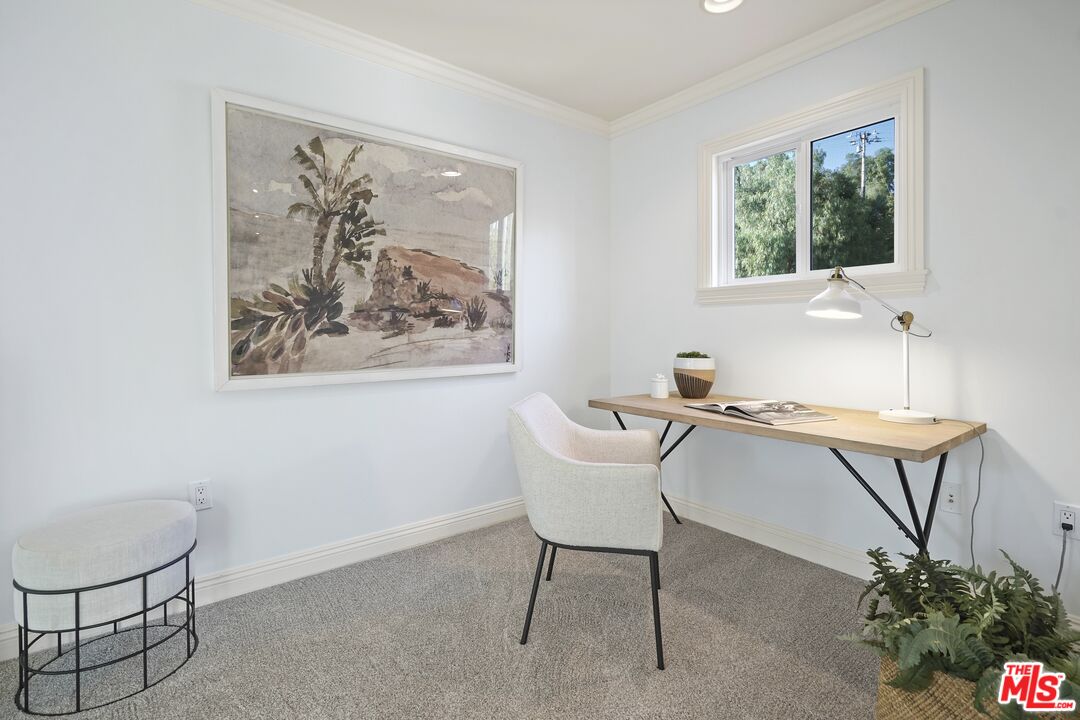 969 Crown Hill Drive Simi Valley, CA 93063 - Photo 27 of 62 a view of a workspace with furniture and a window