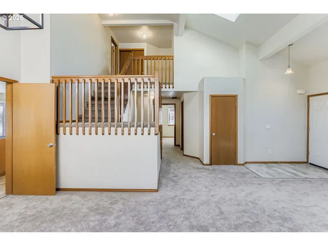 a view of an entryway with stairs