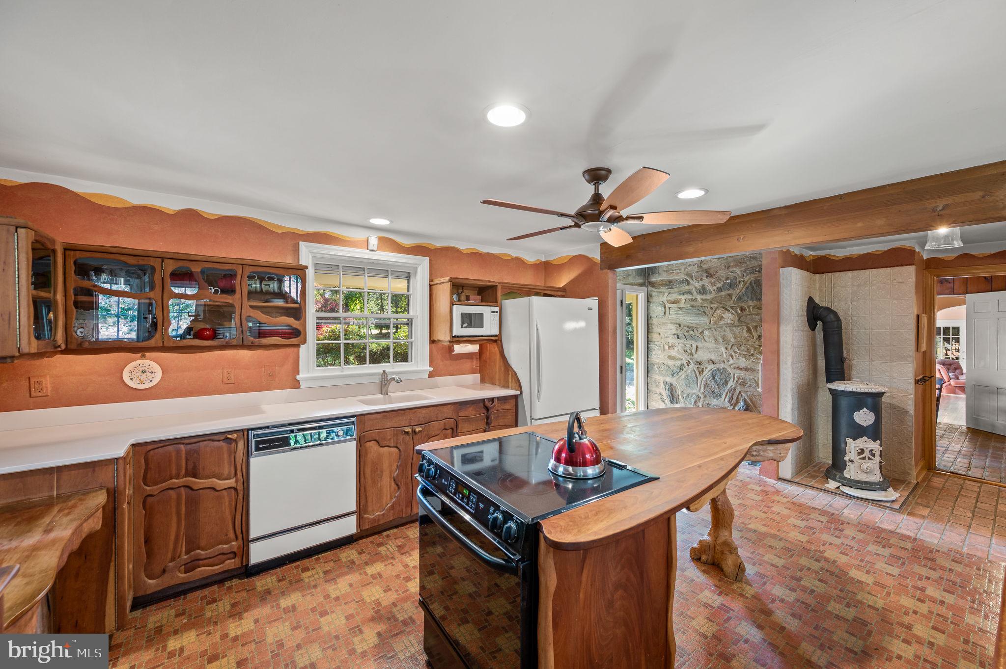 1641 Ridley Creek Road Media, PA 19063 - Photo 19 of 63 Wood burning stove in the kitchen