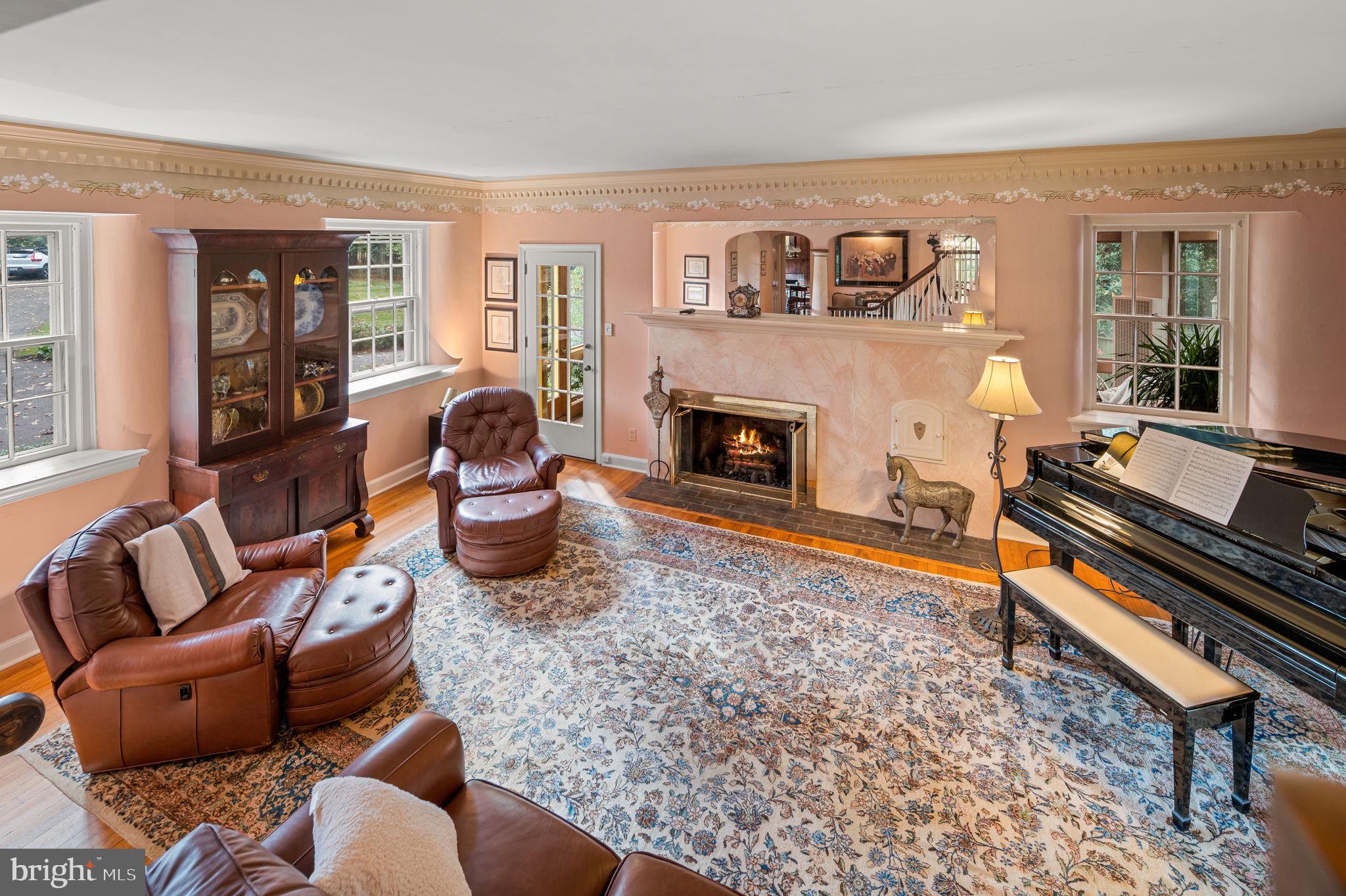 1641 Ridley Creek Road Media, PA 19063 - Photo 9 of 63 Living room with a gas fireplace