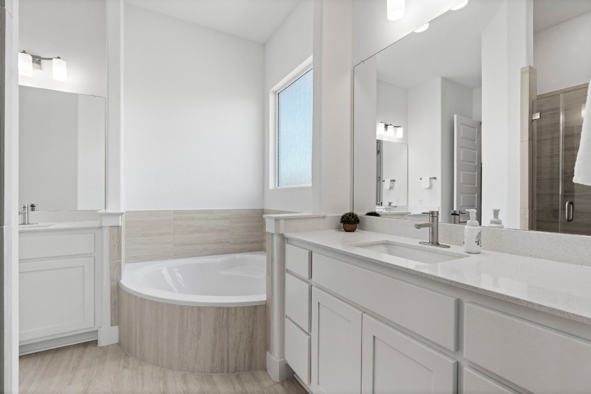 307 Cartwheel Bend Austin, TX 78738 - Photo 21 of 38 a bathroom with a bathtub and a sink