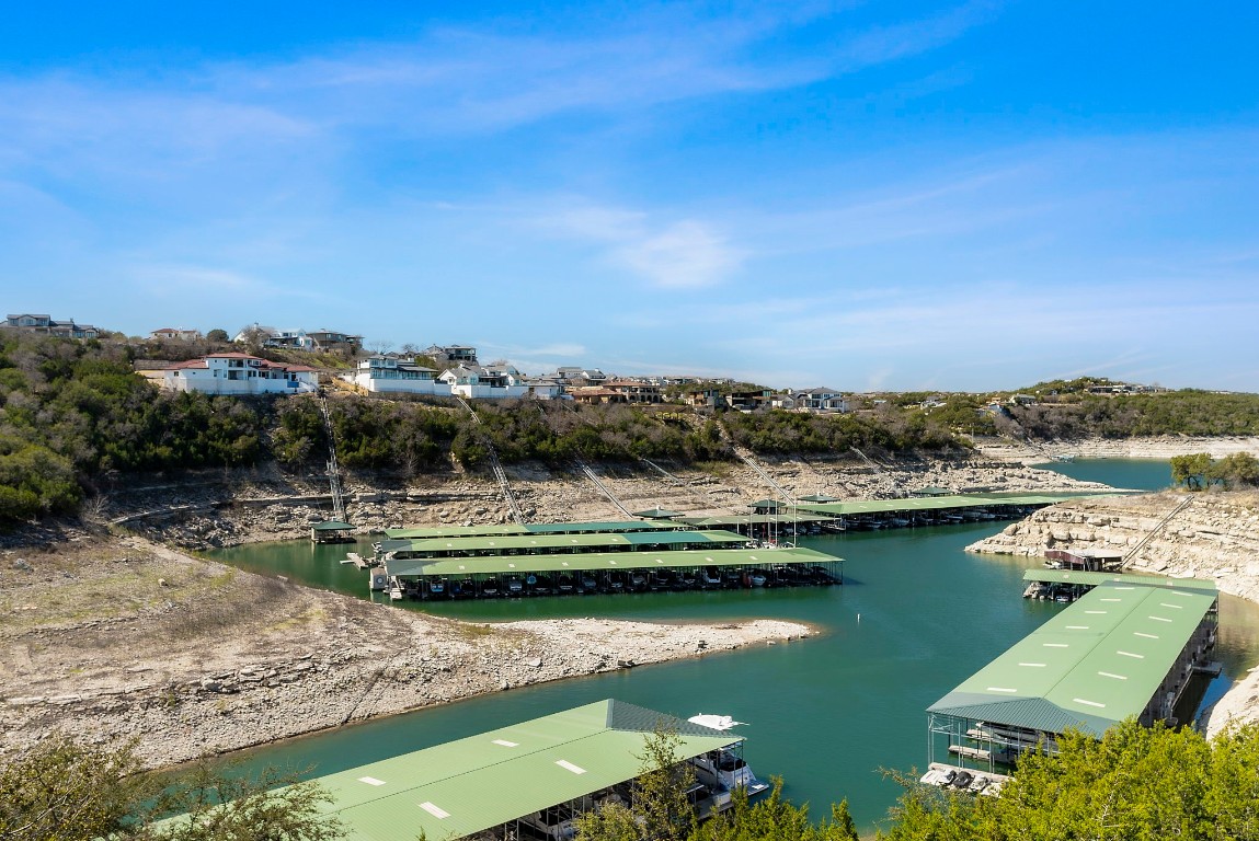 307 Cartwheel Bend Austin, TX 78738 - Photo 36 of 38 an aerial view of a house with a lake view