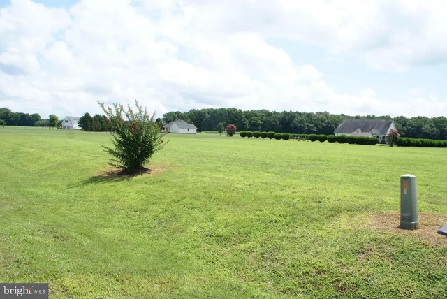 a view of a lake with a big yard