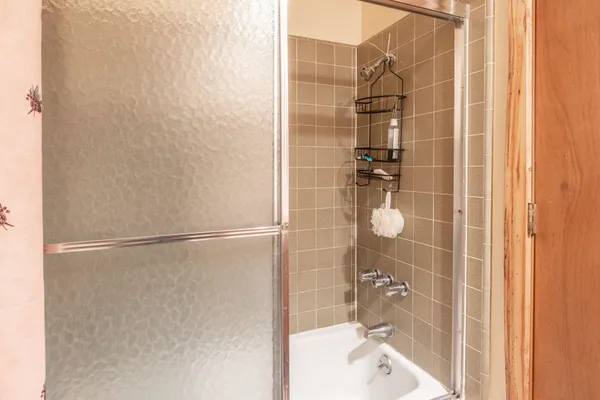 a bathroom with a shower