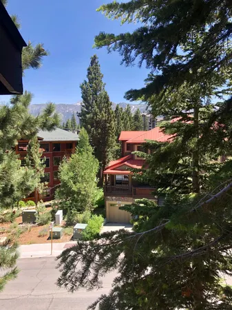 a backyard of a house with a yard and outdoor seating