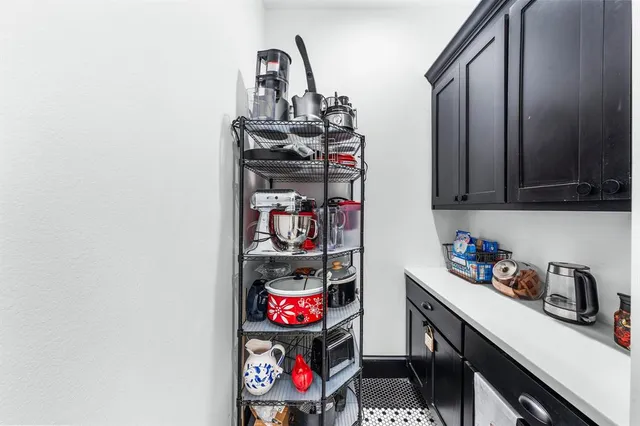 a view of a storage and utility room