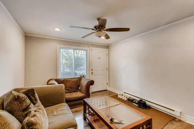 a living room with furniture