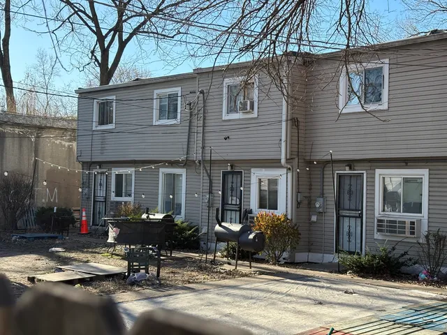 a front view of a house with patio