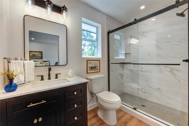 a bathroom with a shower