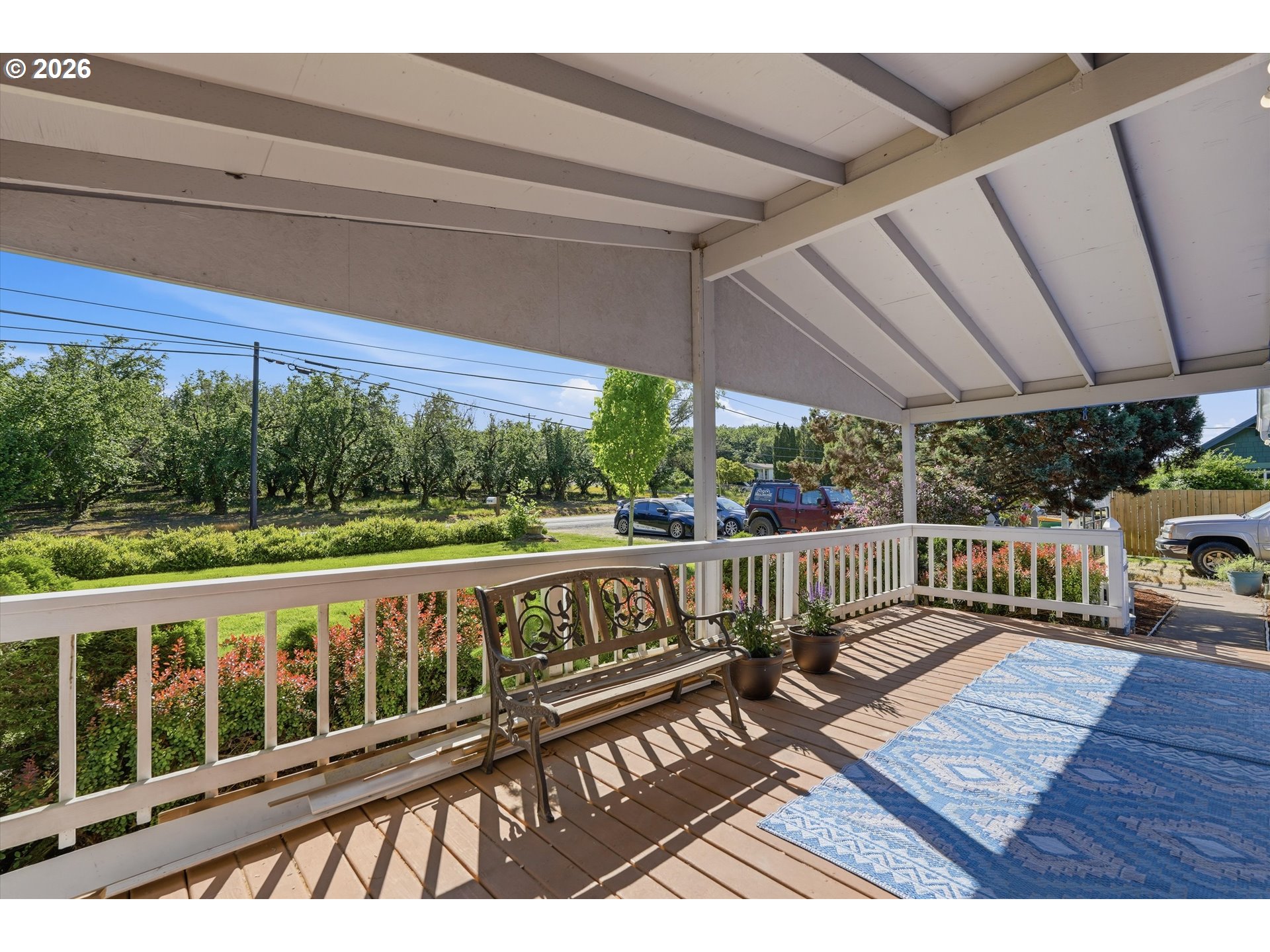 11661 Southwest Spring Hill Road Gaston, OR 97119 - Photo 4 of 45 a view of a balcony with wooden floor
