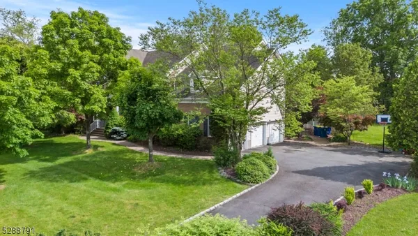 a view of a garden with a fountain