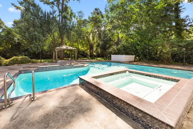 a view of a porch with a backyard