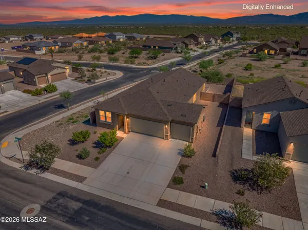 an aerial view of multiple houses