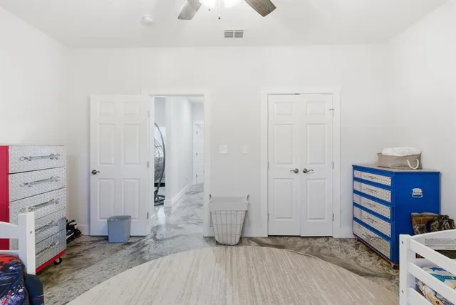 wooden floor and closet in a room