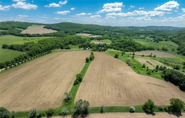 a view of a green field with clear sky
