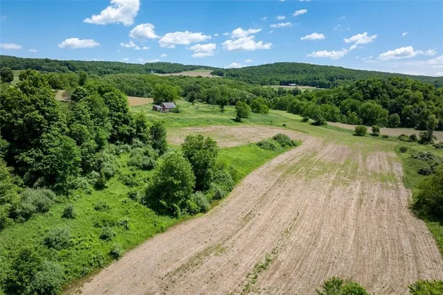 a view of a street with a yard