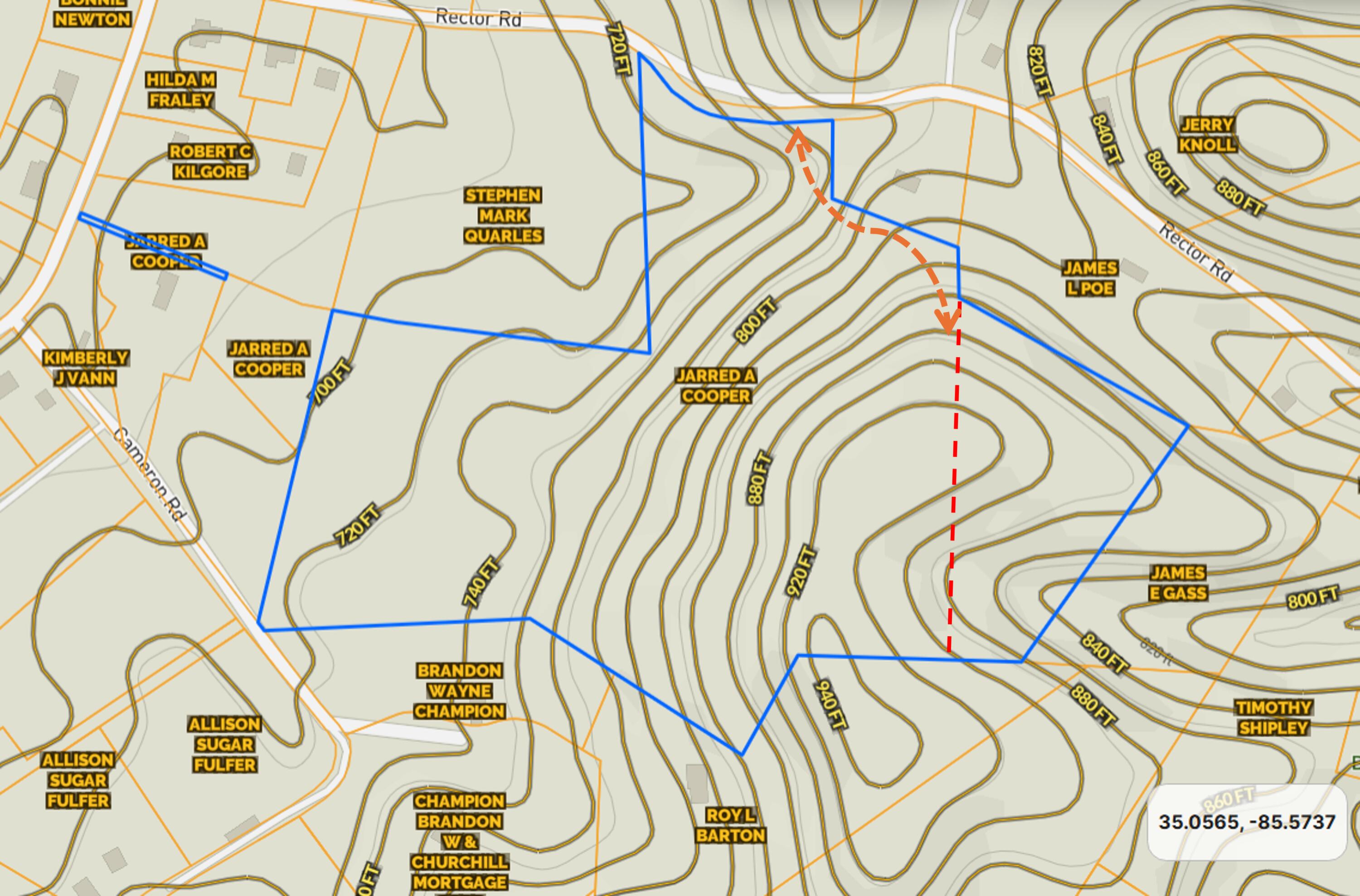 496 Hancock (5-acre Portion) Road Jasper, TN 37347 - Photo 19 of 20 Contour Map