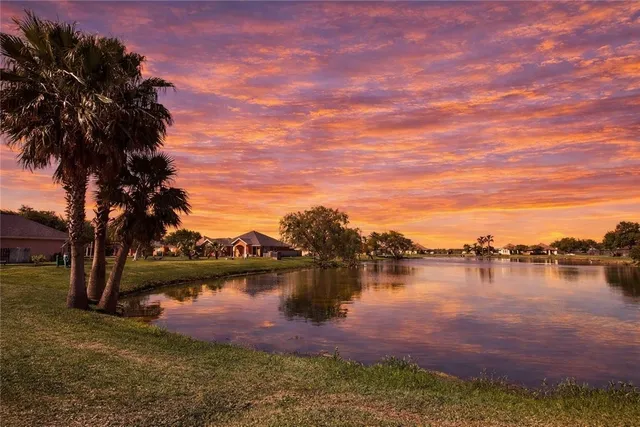 a view of a lake with houses