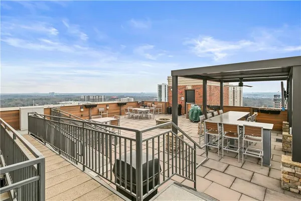 a view of an outdoor space with seating