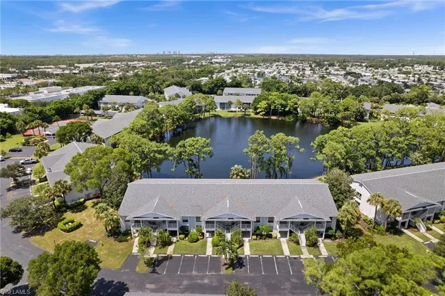 an aerial view of a house with a garden