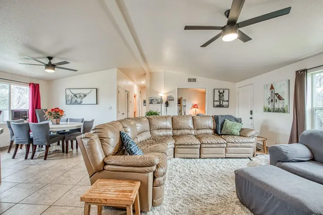 a living room with furniture