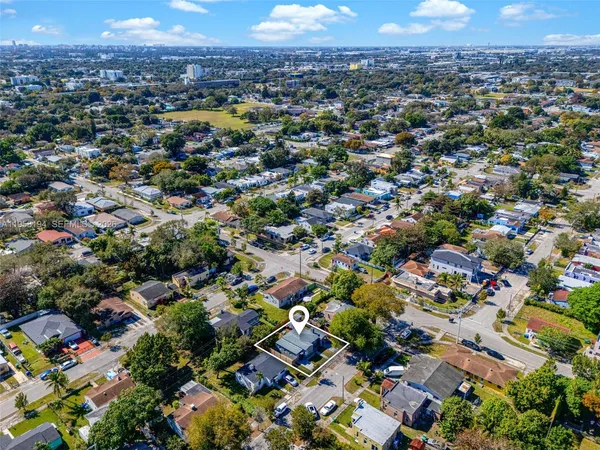 an aerial view of a city