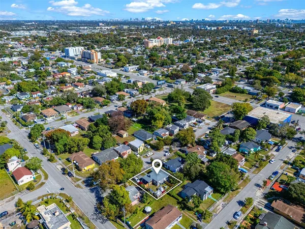 an aerial view of multiple house