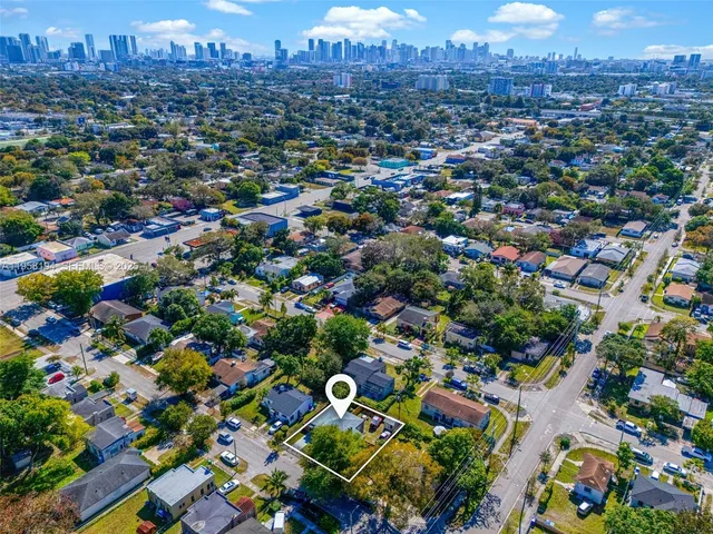 an aerial view of a city