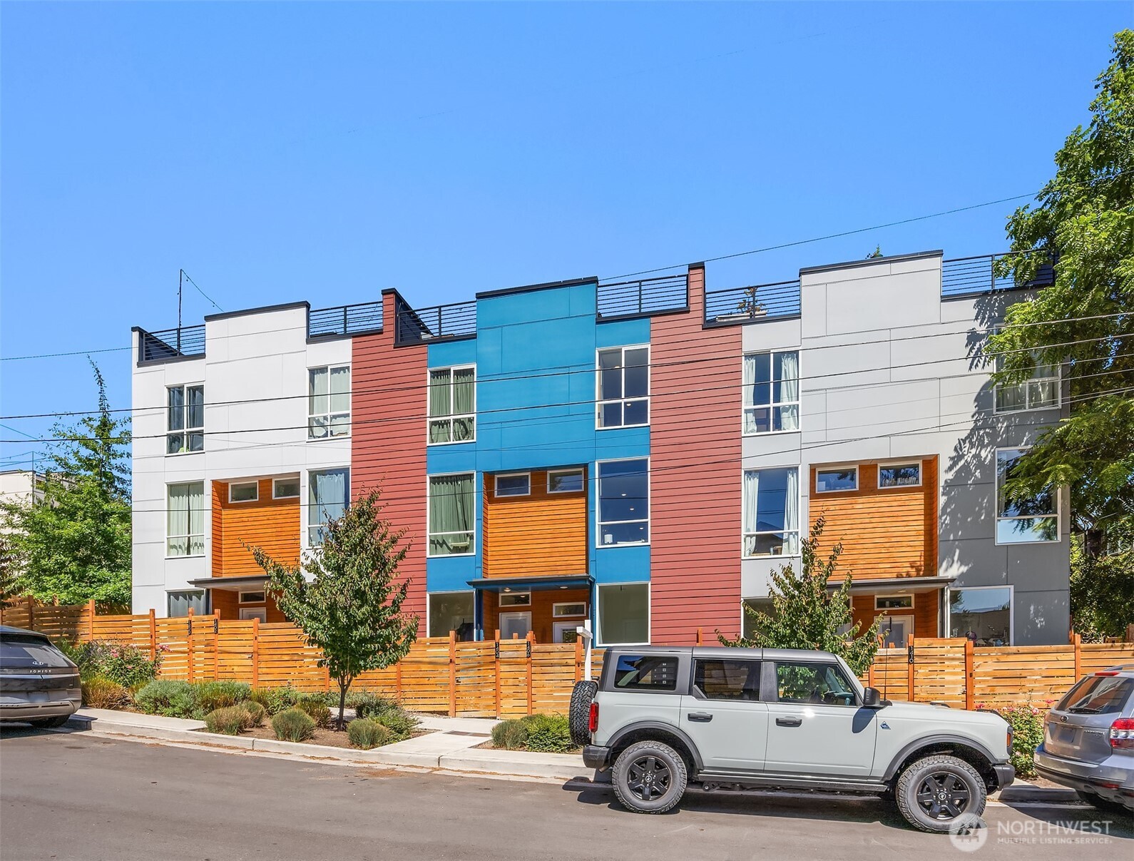 a car parked in front of a house