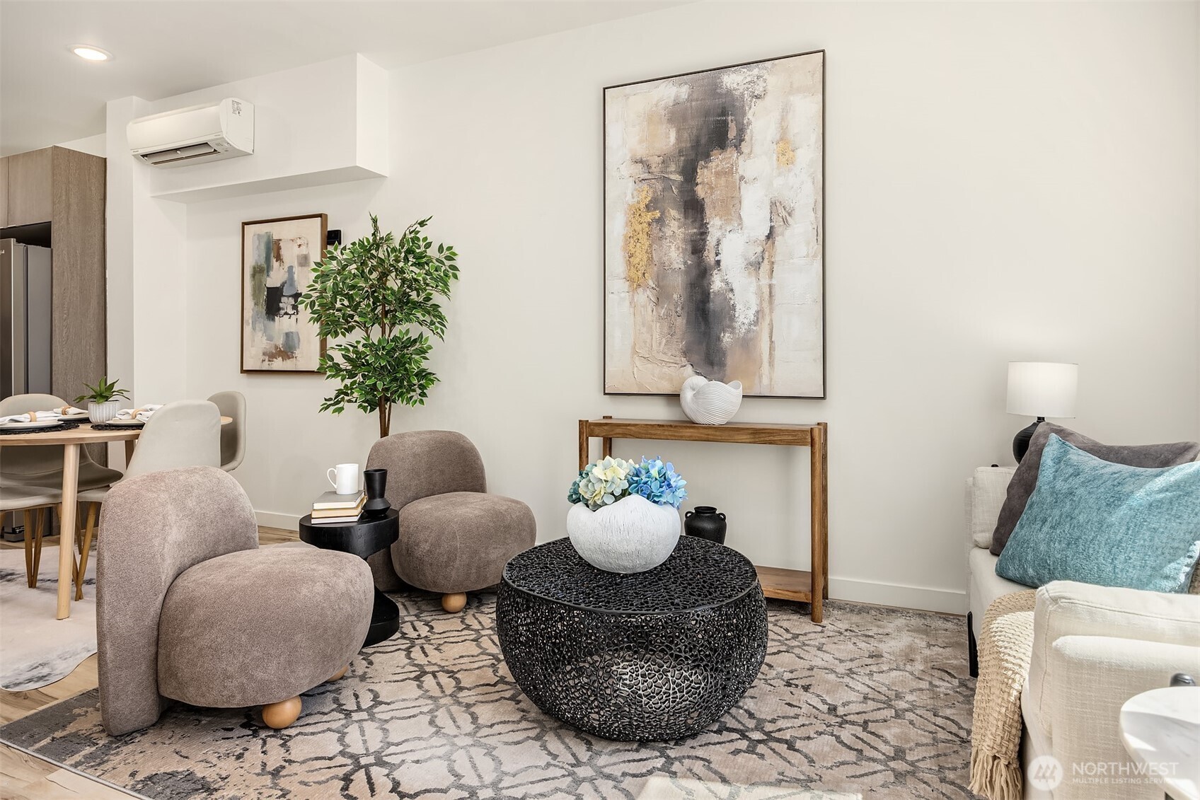 1402 North 95th Street Seattle, WA 98103 - Photo 12 of 31 a living room with furniture and flowers