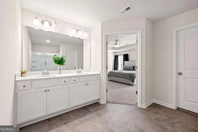 a view of a terrace with sky view