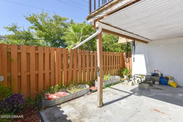 a backyard of a house