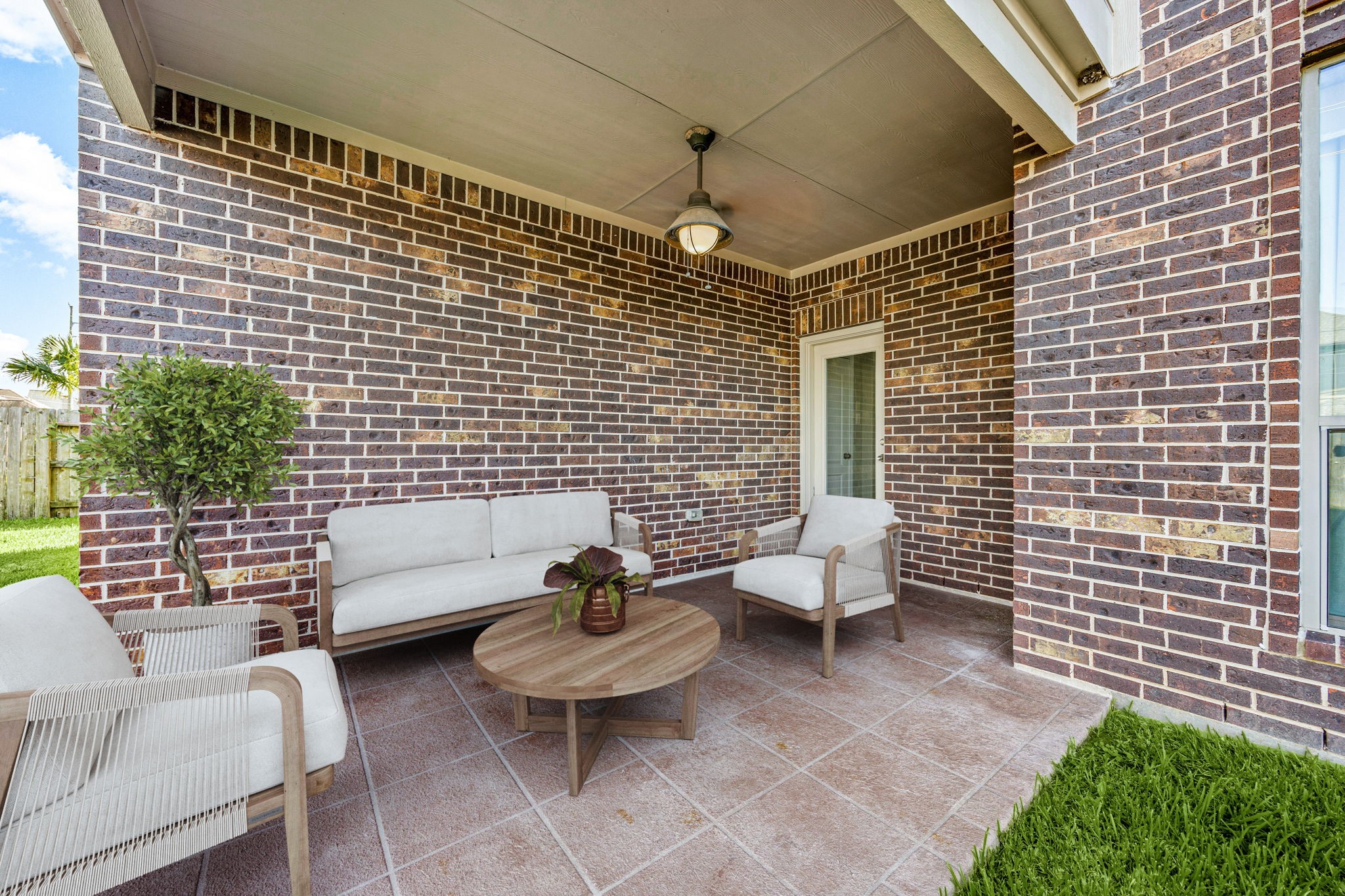 3407 Cardiff Mist Drive Katy, TX 77494 - Photo 24 of 28 Come and see this spacious covered patio with tile flooring and outdoor lighting. There is plenty of room for the kids to play and adults to relax! Perfect for your outdoor living space, patio furniture, bbq pit, and so much more. The possibilities are endless! *Virtually staged